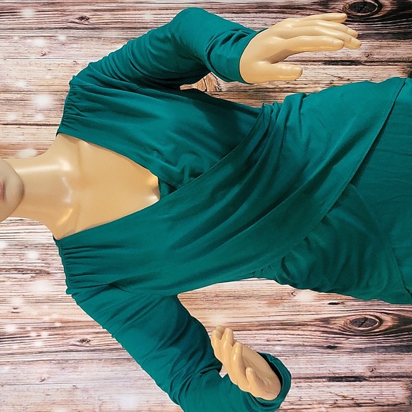 NWOT Ann Taylor Women's Long Sleeve V-Neck Cross Front Blouse Size M - Picture 3 of 9